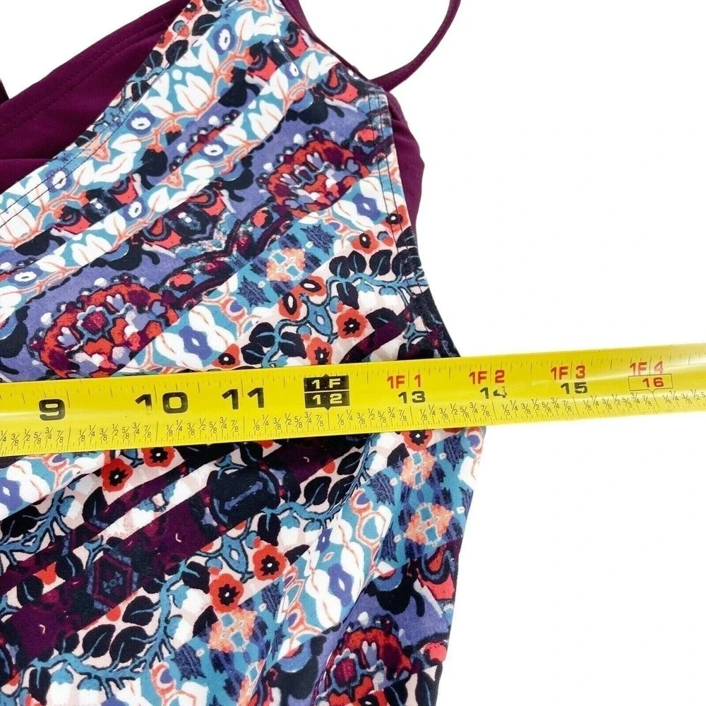 Athleta‎ Marrakesh Side Scrunch Tankini 32D/DD Quick Dry Lycra UPF 50+ Swim Top